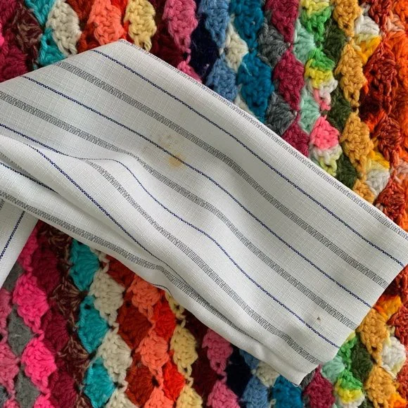 Vintage 80s Manhattan Plaza Bold Pinstripe Puff Sleeve Blazer Top USA Ma… - Picture 11 of 16